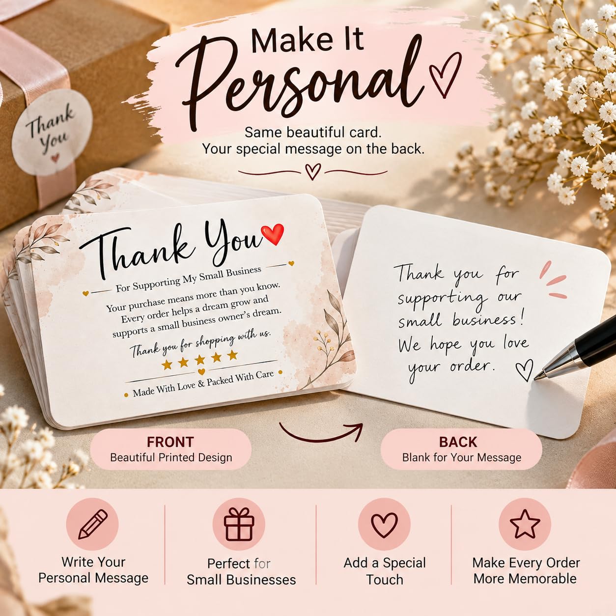 Thank You Cards for Small Business - 100 Pack -2