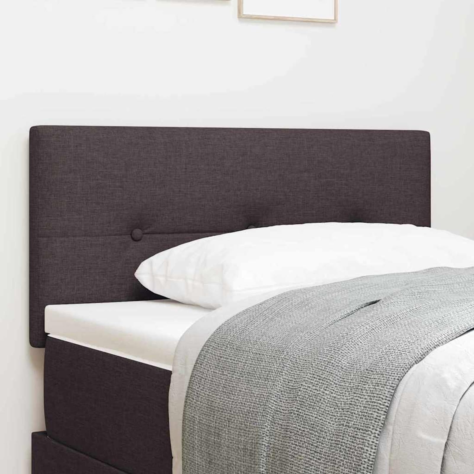 Gecheer Tête de lit en tissu avec agrafage à boutons Marron foncé 90 cm