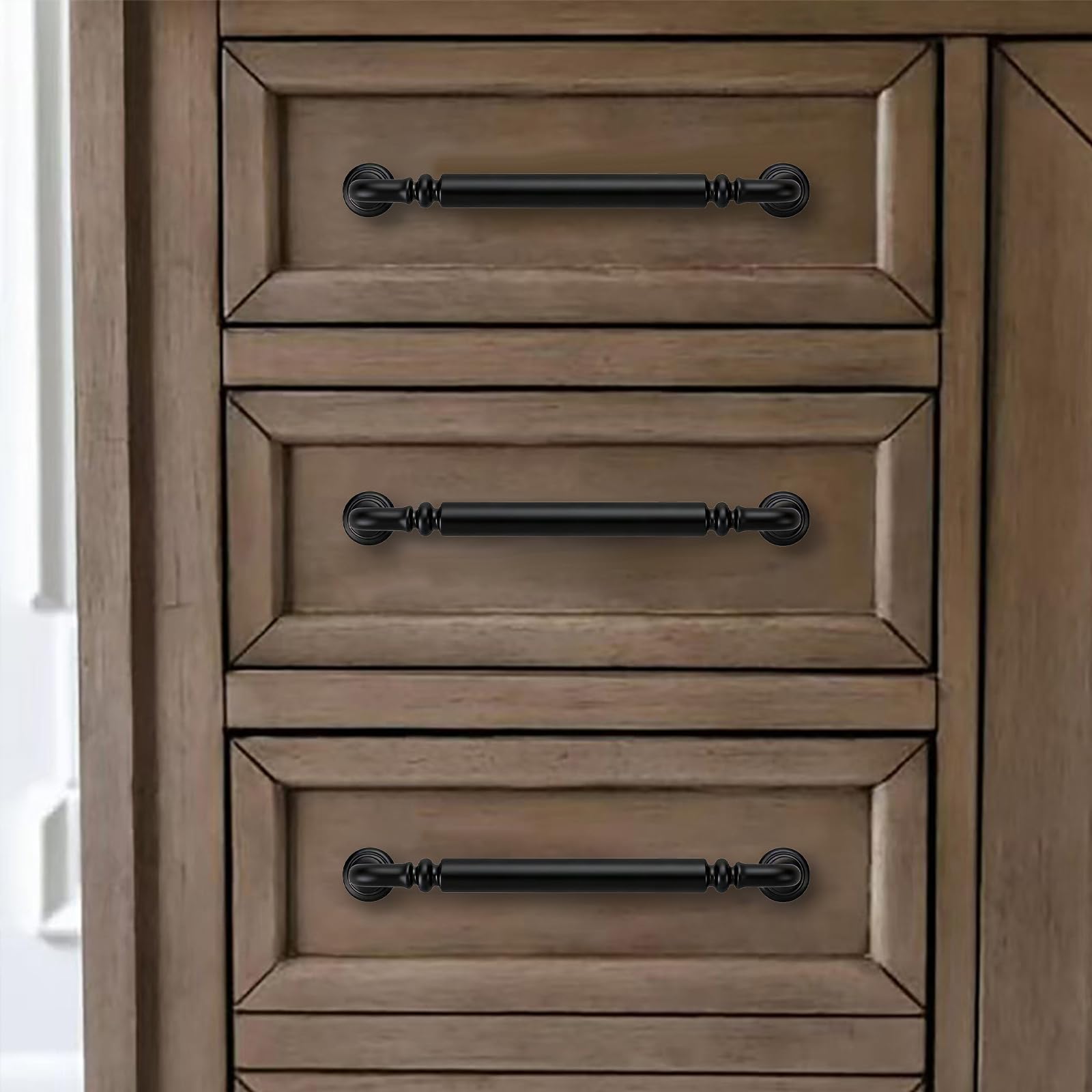 KHTUMEWARE-80392 Matte Black Cabinet Pulls CTC 5 in (128 mm) 2-Pack in Matte Black — KHTUMEWARE