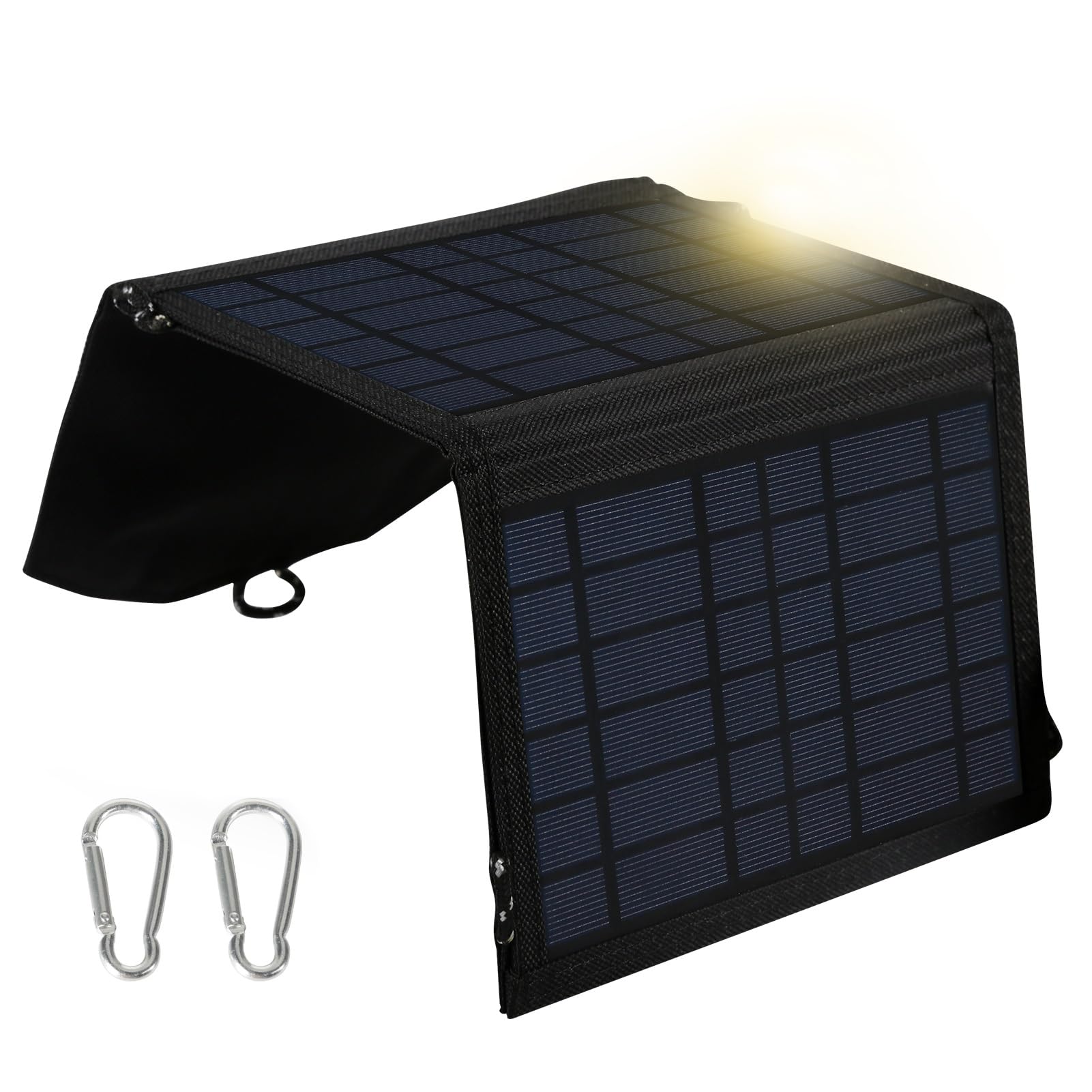 DEWIN Solarpanel Faltbar, Tragbares Solar Ladegerät Solar Powerbank Wasserdicht USB Ladegerat Solarpanel für Telefon Tablet Kamera und Camping 15W 5V