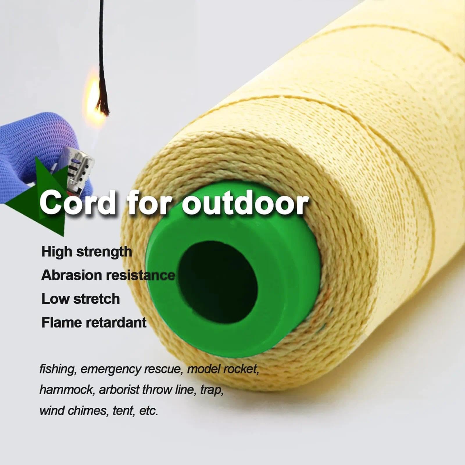 DWLIFE - Corda in Kevlar per aquiloni, ad Alta Resistenza, Non Elastica, Corda in Kevlar per Pesca, Campeggio, Escursionismo, Sopravvivenza all'aperto (0,35 mm-1,5 mm di Diametro), 40Lbs 1000Ft-Braid