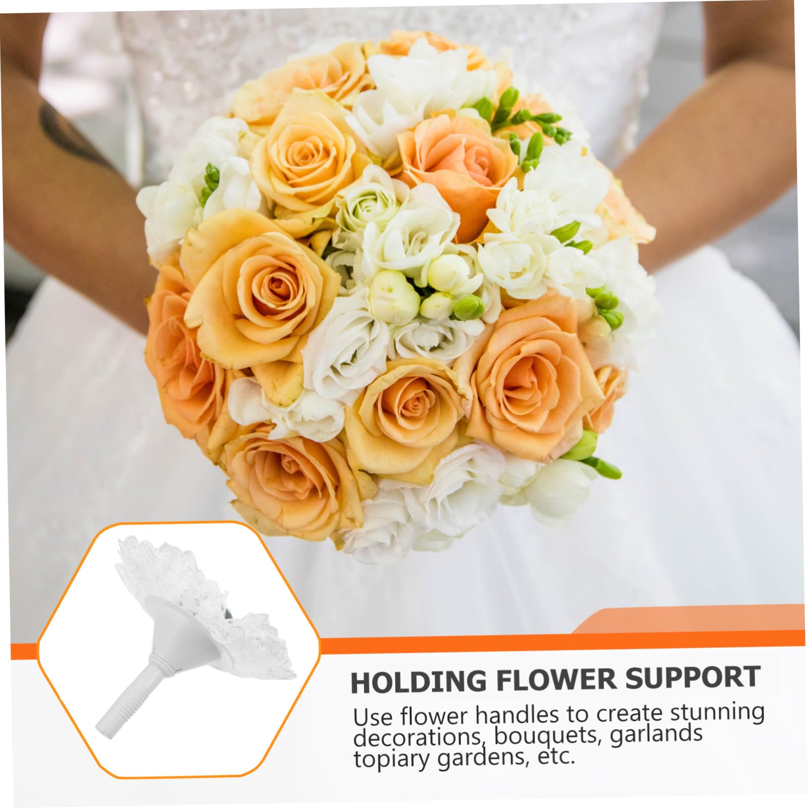SHINEOFI 3 Piezas De Soporte De Flores De Arcilla Para Sujetar Con La Mano Soporte Para Ramo De Novia Con Asa Para Arreglos De Ramo De Bricolaje Soporte Para Ramo De Espuma Para