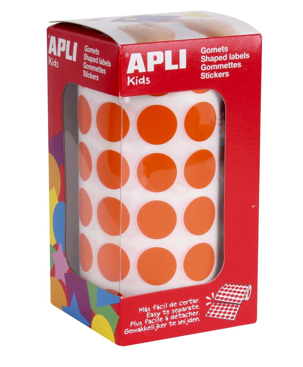 Round Stickers on Roll Diameter 15 mm Orange
