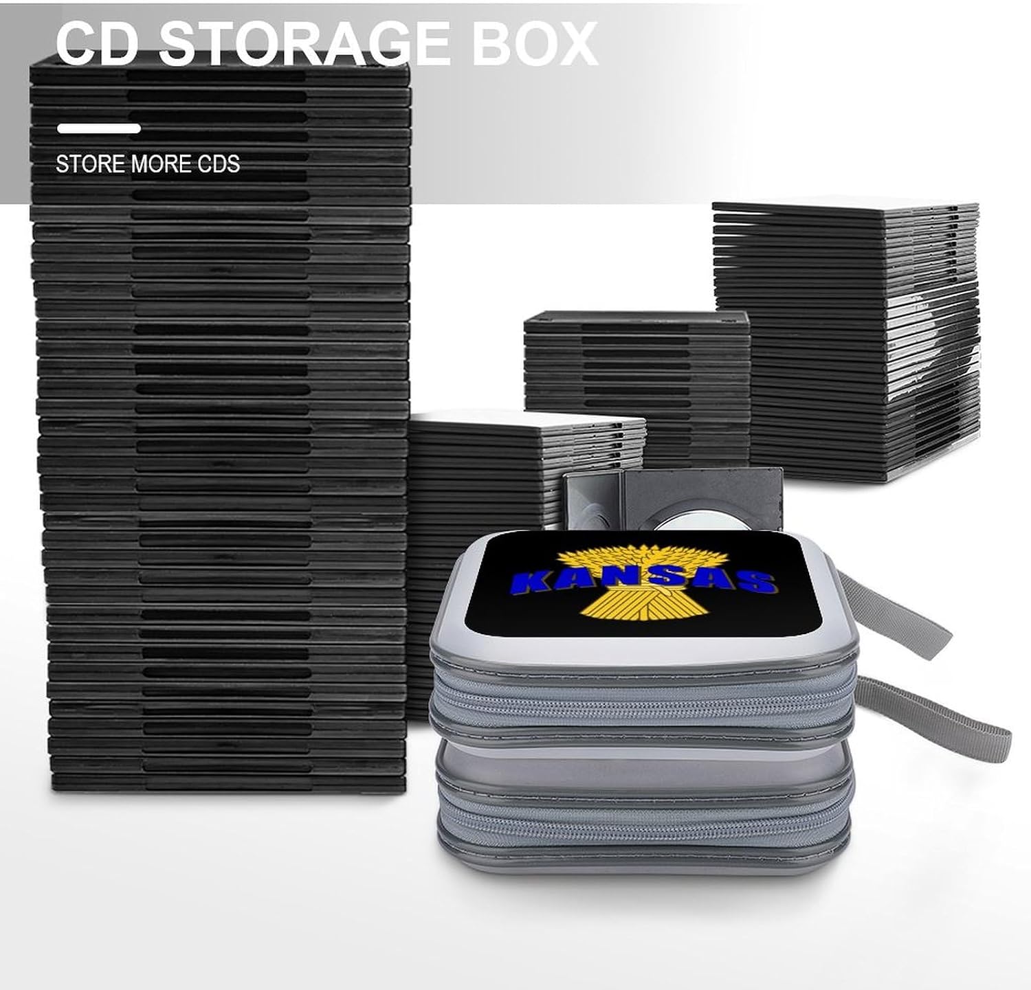 Kansas Wheat Cereal Crop CD Case Portable DVD Storage Box CD Wallet Holder Binder Organizer for Car Home