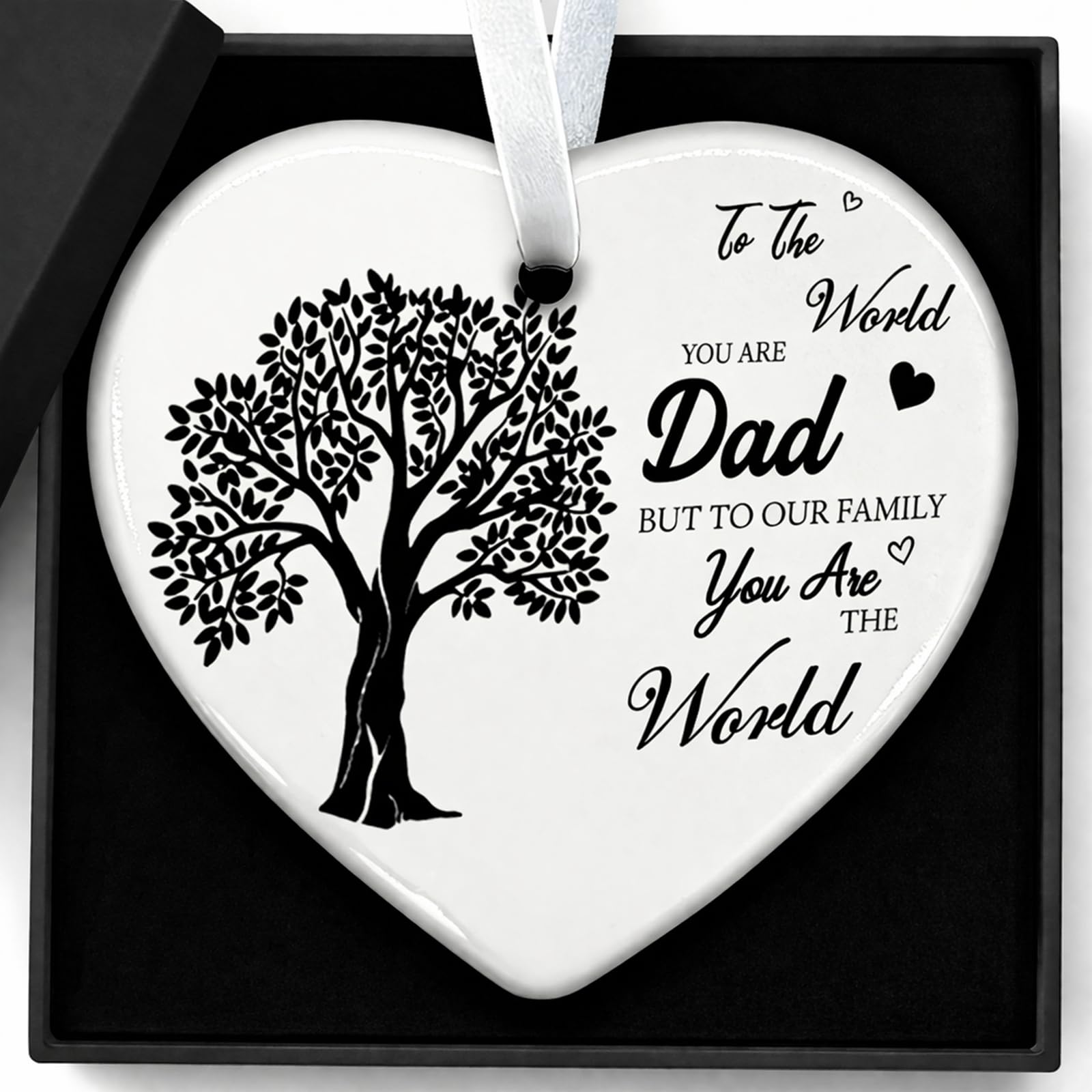 Dad Gifts from Daughter Ceramic Plaque, BEST DAD EVER Gifts Father's Day Durable Decorative Plate for Dad Birthday, Meaningful Gift for Father, Stepdad, Grandpa