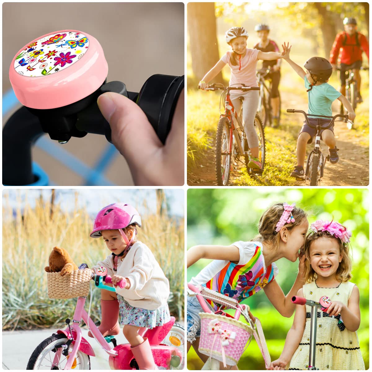 Sonnette Vélo Enfant Dessin Animé - Cloche Forte Et Claire - Accessoire Sécurité Guidon 22 Mm