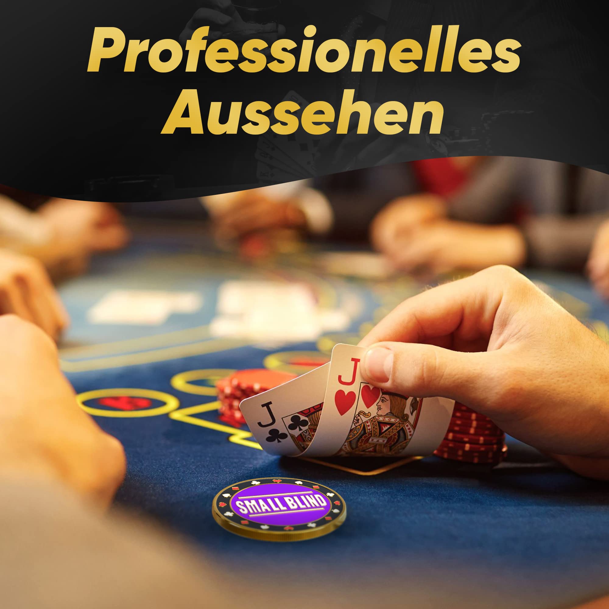 Wortek Edles Poker Button Set - Zestaw metalowych guzików Dealera wraz z pokrowcem ochronnym - Big Blind and Small Blind Button - Pomysł na prezent na kalendarz adwentowy 2024 - Akcesoria do pokera