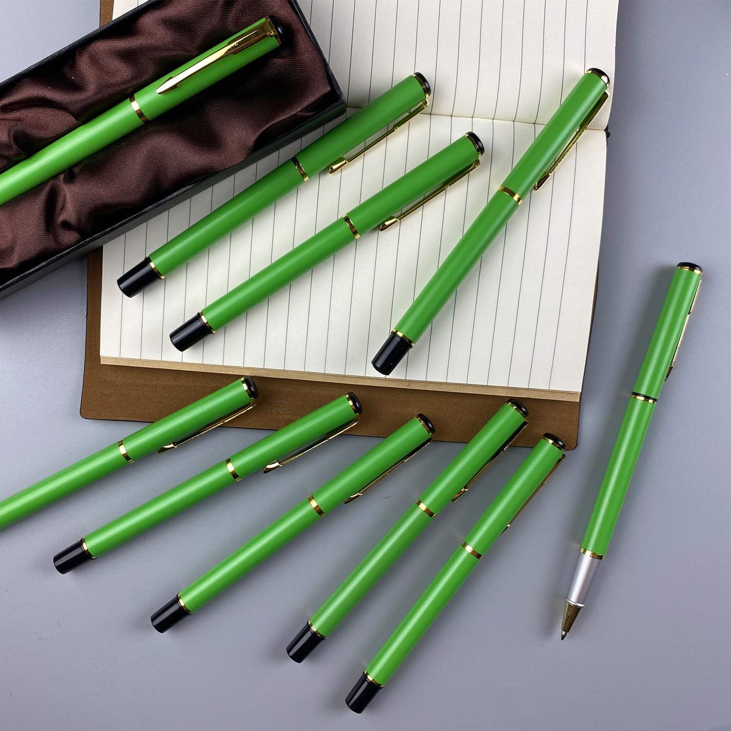 Ancolo Personalized Office Pens with 10 Free Black Ink Refill-Engraved with Your Message for Left and Right Handed with Gift Case Gift for Writers/Journalist/Office Supplies