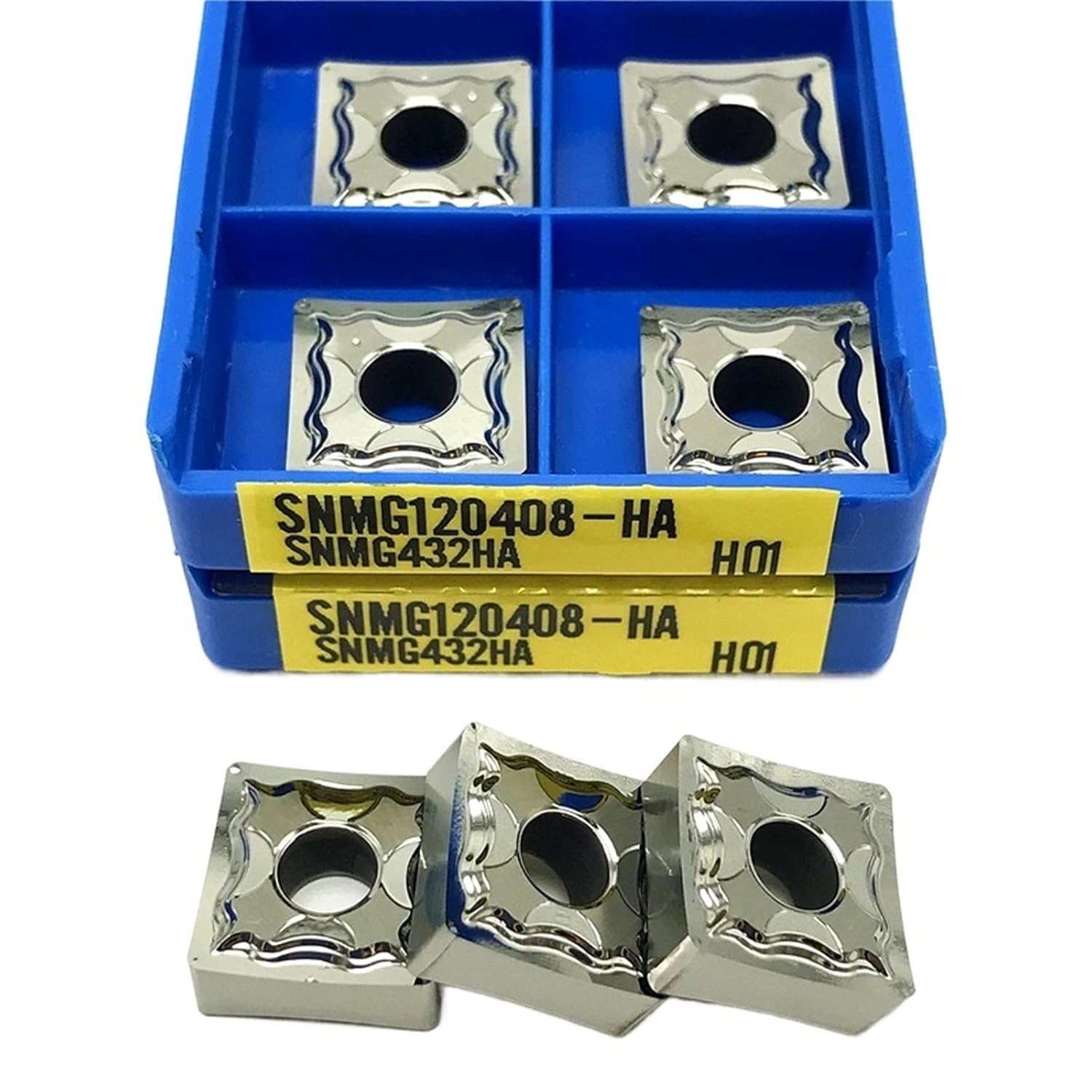Indexable Lathe Carbide Insert 10PCS SNMG120408 HA H01 Carbide Inserts External Turning Tool CNC Turning Insert Copper and Aluminum Tool Metal Lathe Tool(SNMG120408 HA H01)