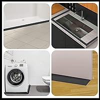 Vista 6 de Raycity Presa de agua de umbral de ducha, barrera de tira de agua para puerta de ducha y cocina, presa de ducha protectora para separación seca