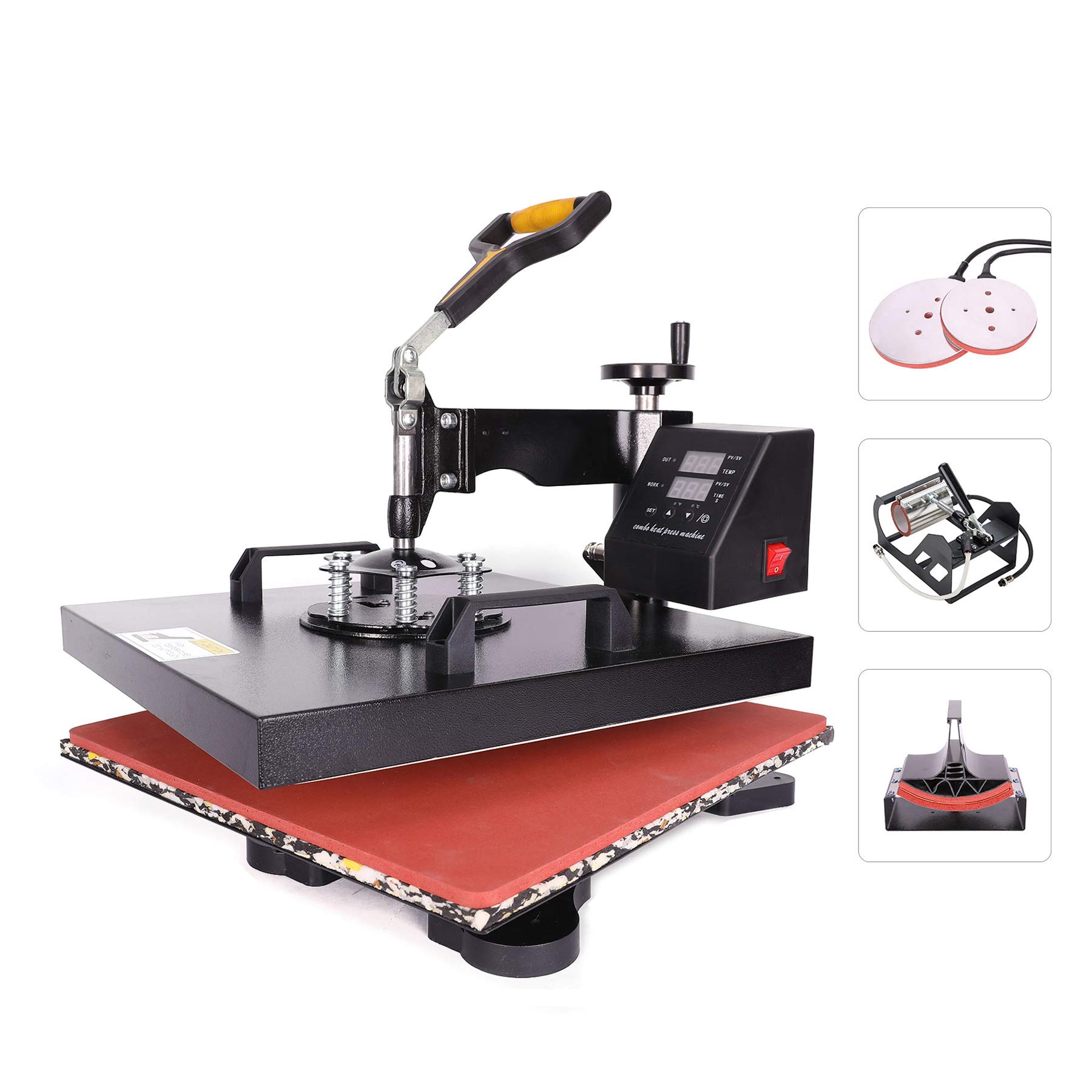 Buy CREWORKS 5 in 1 38X38CM Heat Press Dual Digital Control 360 Degree