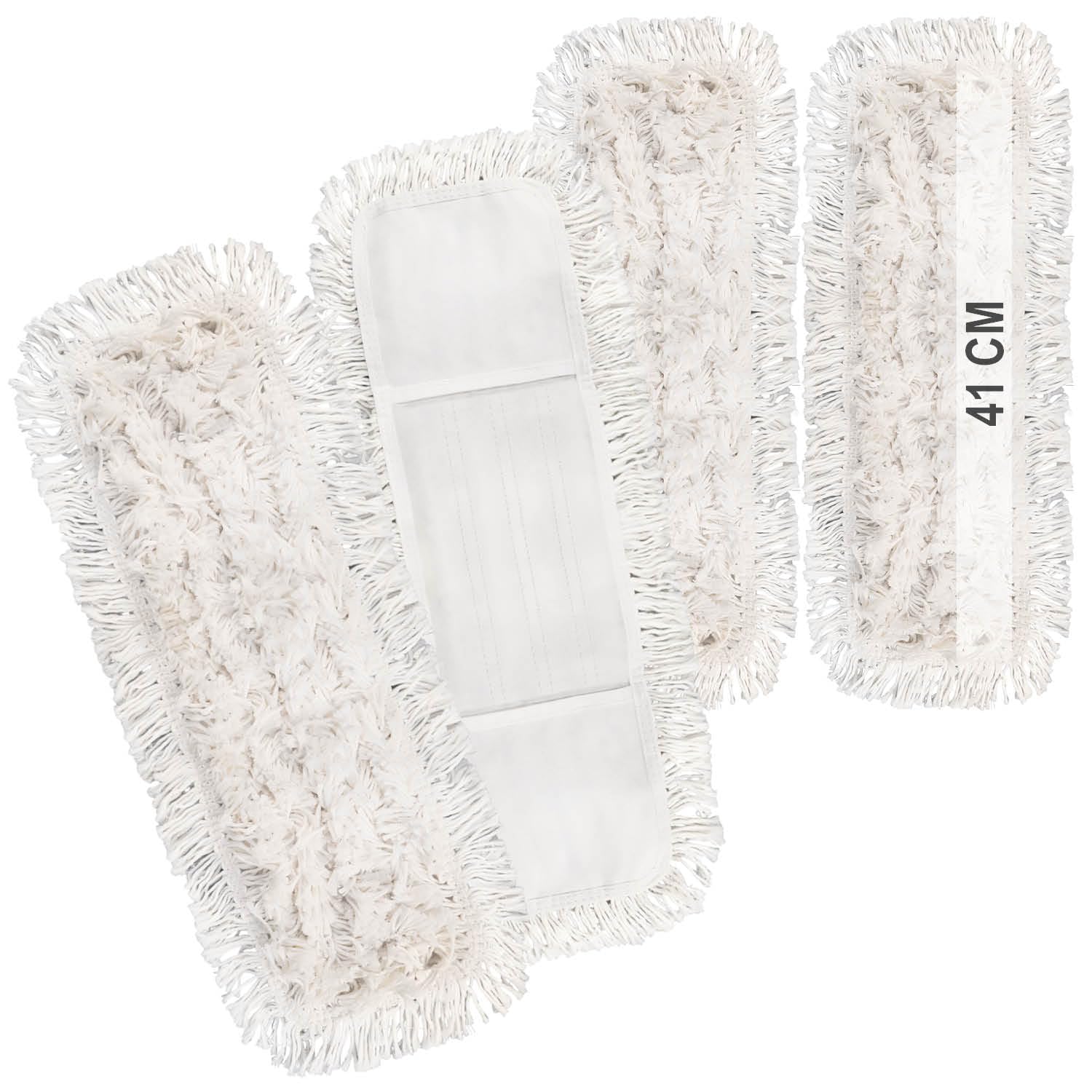 com-four® 4x premium wiping cloth - professional microfiber replacement cloth for floor mops - cleaning cloth for mops with 41 cm width - mop covers washable up to 60°C (4 pieces - white - 41cm)