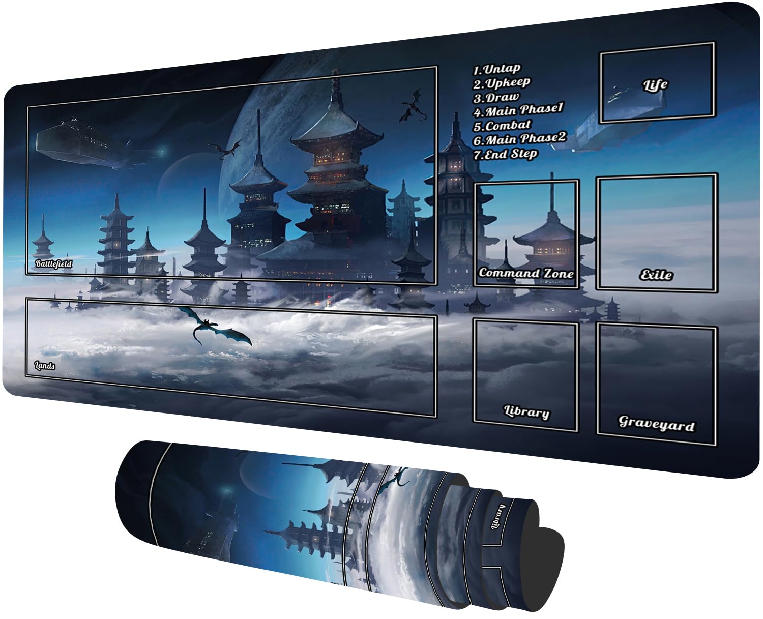 Amazon.com: MTG Playmat with Zones, Landscape Trading Card TCG