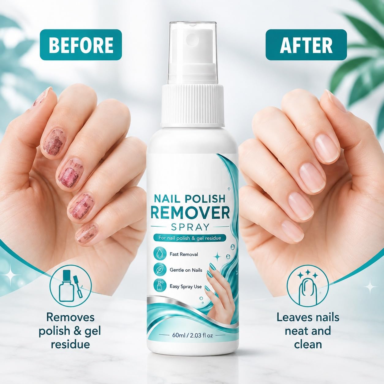 Nagellackentferner-Spray, schnell wirkender No-Soak Easy Polish. (8PCS)
