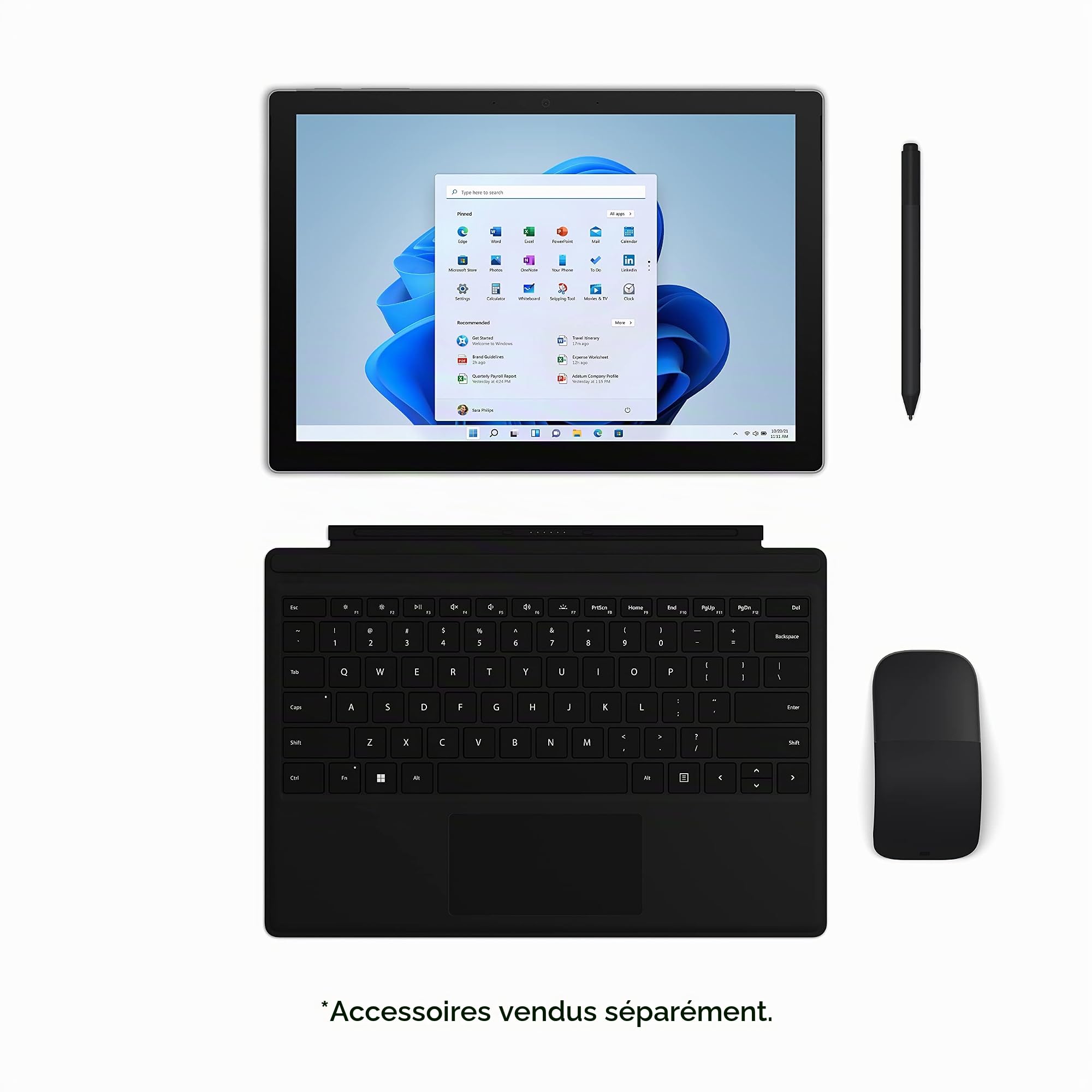 2021 Microsoft Surface Pro 7+ avec Intel Core i3-1115G4 (12,3-pouces, 8 Go RAM, 128 Go SSD) Platine (Reconditionné)