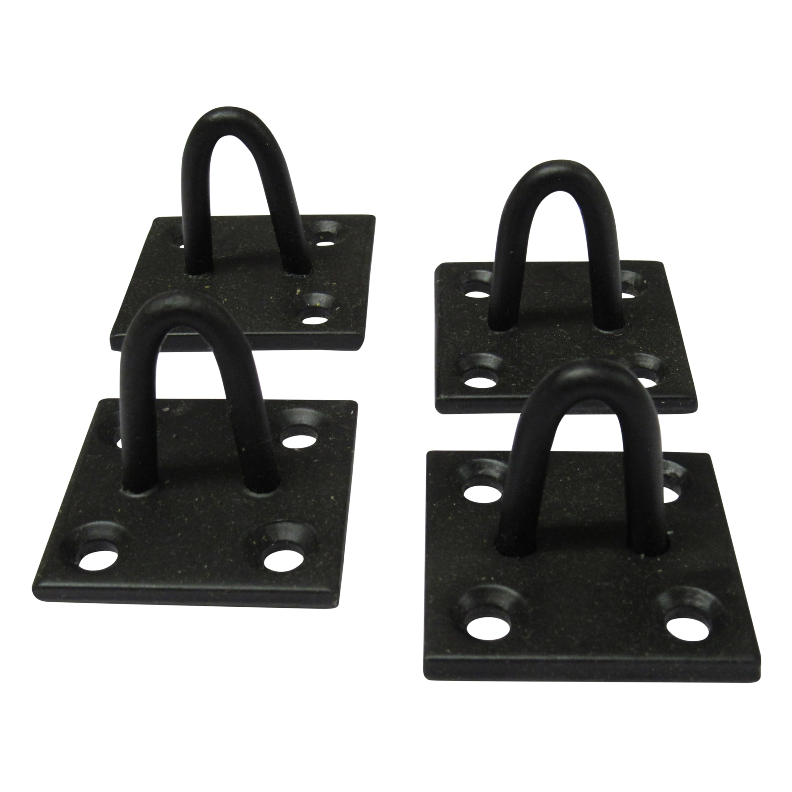 Staple on Plates Tie RIng - 4/10 Pack (Choice of Colour Horse Rope Chain Tether) (Black, Pack of 4)