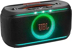 JBL PartyBox On-the-Go 2, alto-falante portátil Bluetooth para festa com microfone sem fio, luz dinâmica, 15 horas de reprodução, à prova d'água IPX4, som JBL Pro e conexão com vários alto-falantes
