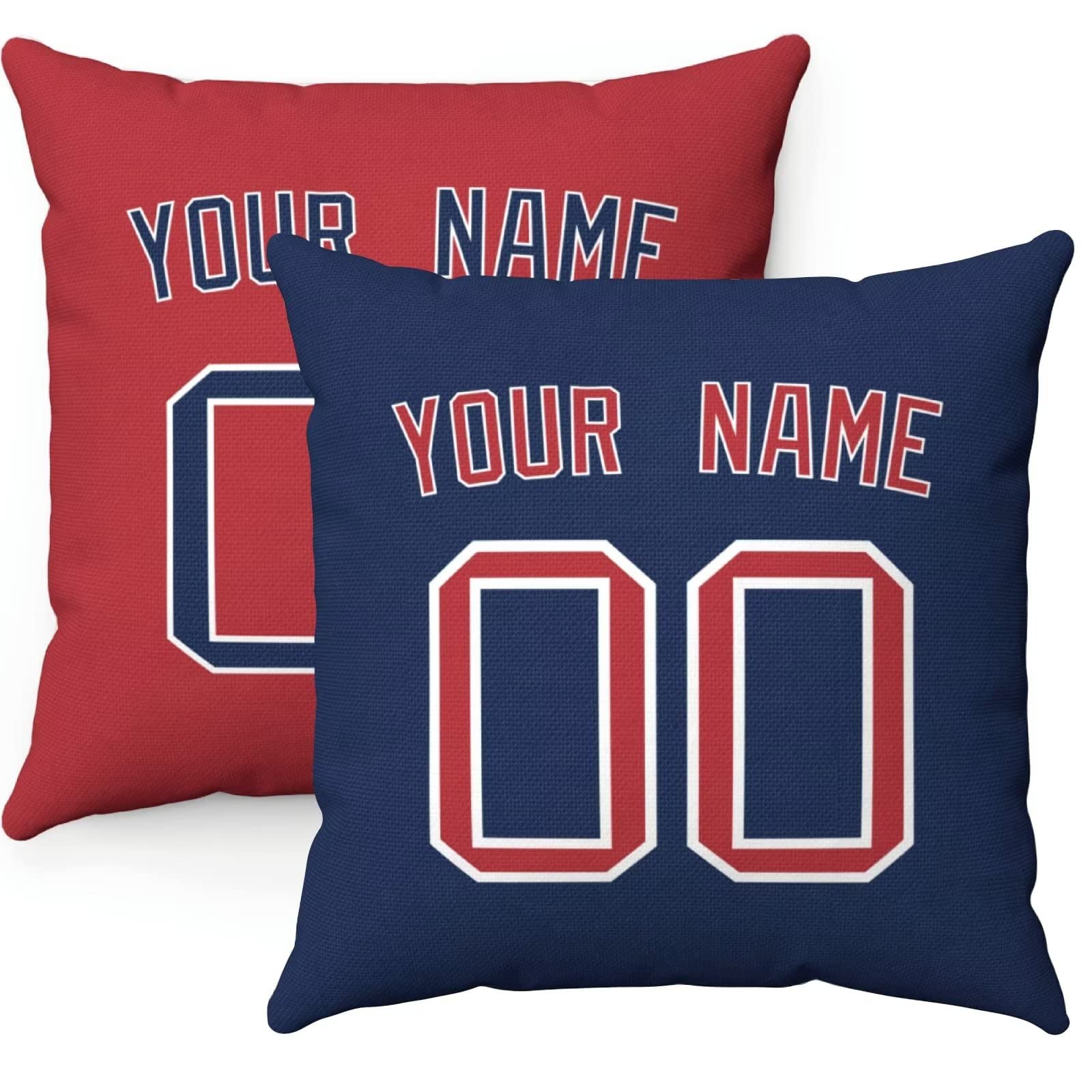 Slaccvd City Custom Throw Baseball Pillow Cases(2Packs) Personalized Design Any Name and Number 18