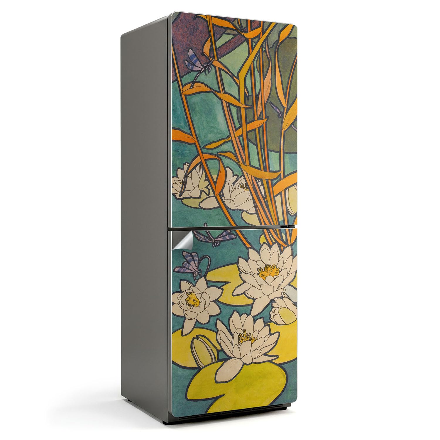 Vinilo para nevera de 70x190 cm impermeable autoadhesivo motivo floral