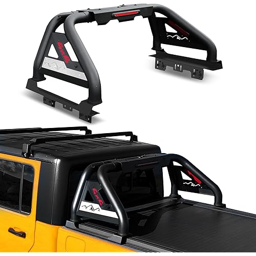 Adjustable Roll Bar for Mid Size Pickup Truck, OSOTORERO Roll Bar for Truck Roll Bar Sport Bar Chase Rack with Brake Lights Compatible with Tacoma, Ranger, Colorado, Canyon, Frontier, Gladiator