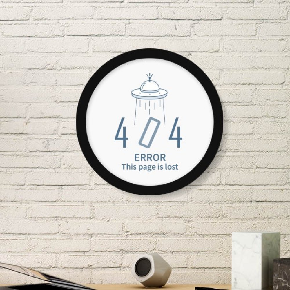 Cadre Erreur 404 image ronde noir cadeau original pour un informaticien