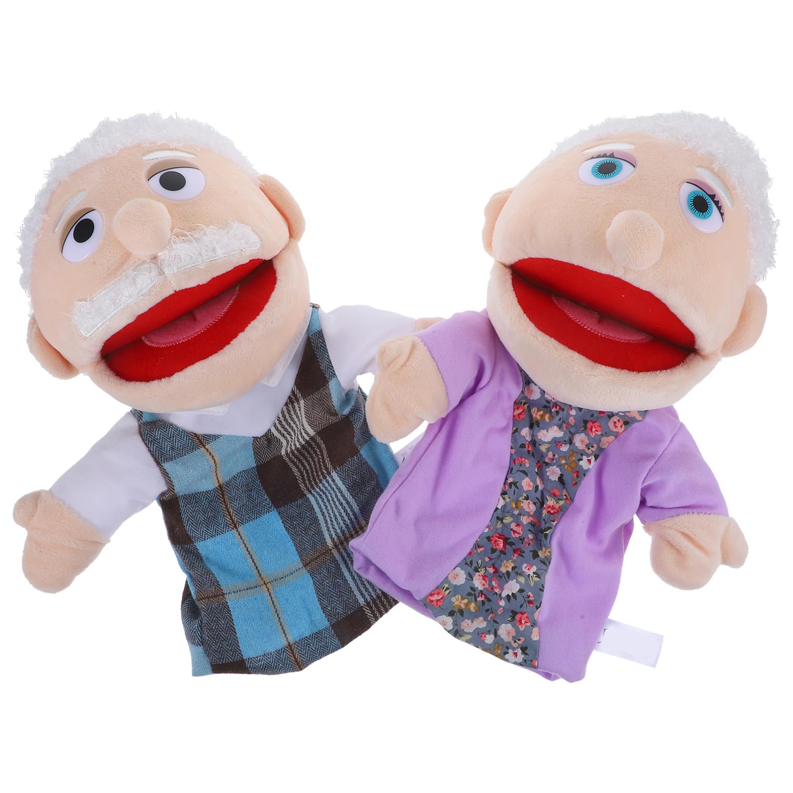 Beaupretty Marionetas de Mano y Desarrollo Sensorial para Niños 2 Piezas para Juego Interactivo Relleno de Algodón PP, Figuras Realistas de Abuelo y Abuela