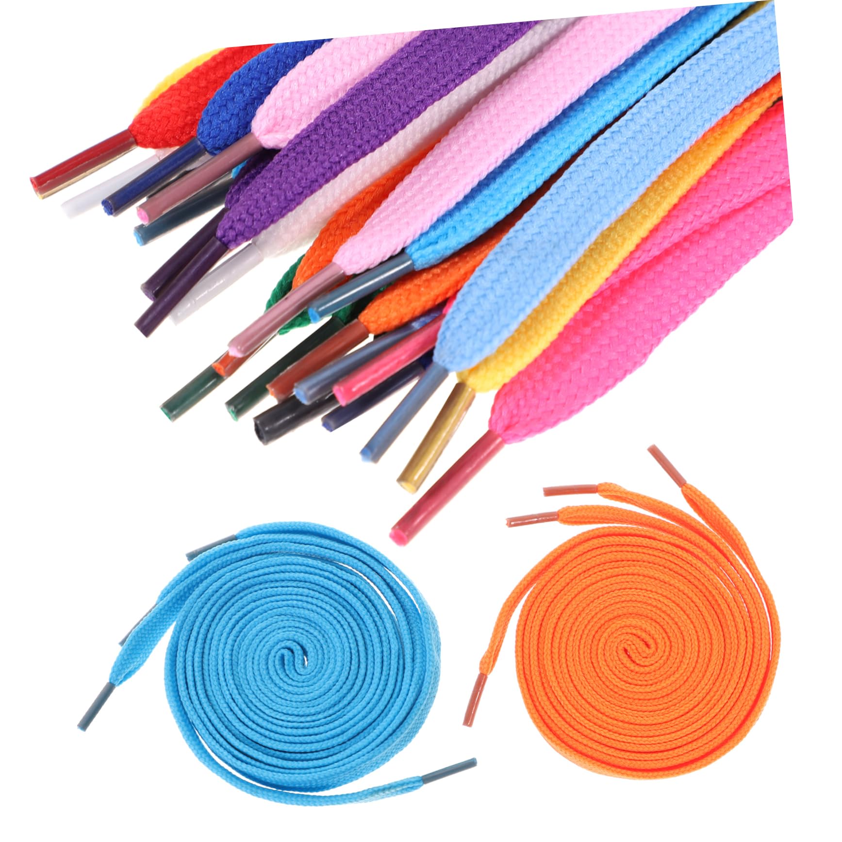 Lacets Plats de Chaussures de Sport Colorés, Lot de 12 Paires