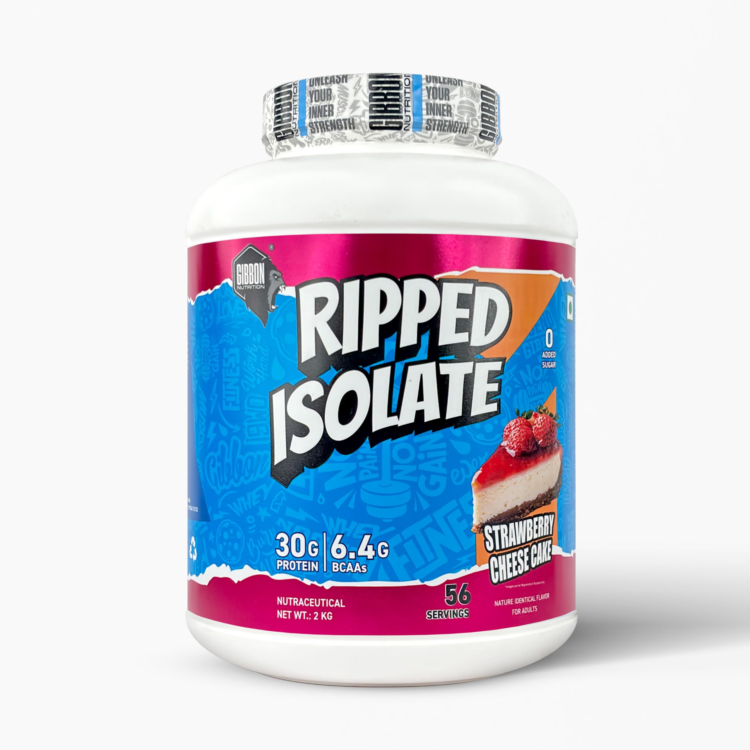 GIBBON Ripped Isolate Pro Series Whey Protein Powder High-Protein, Fat-Burning Whey Isolate for Lean Muscle | Protein Isolate with Fat-Burning Blend for Lean Muscle & Metabolism Boost (2 Kg, Strawberry Cheesecake)-image-36