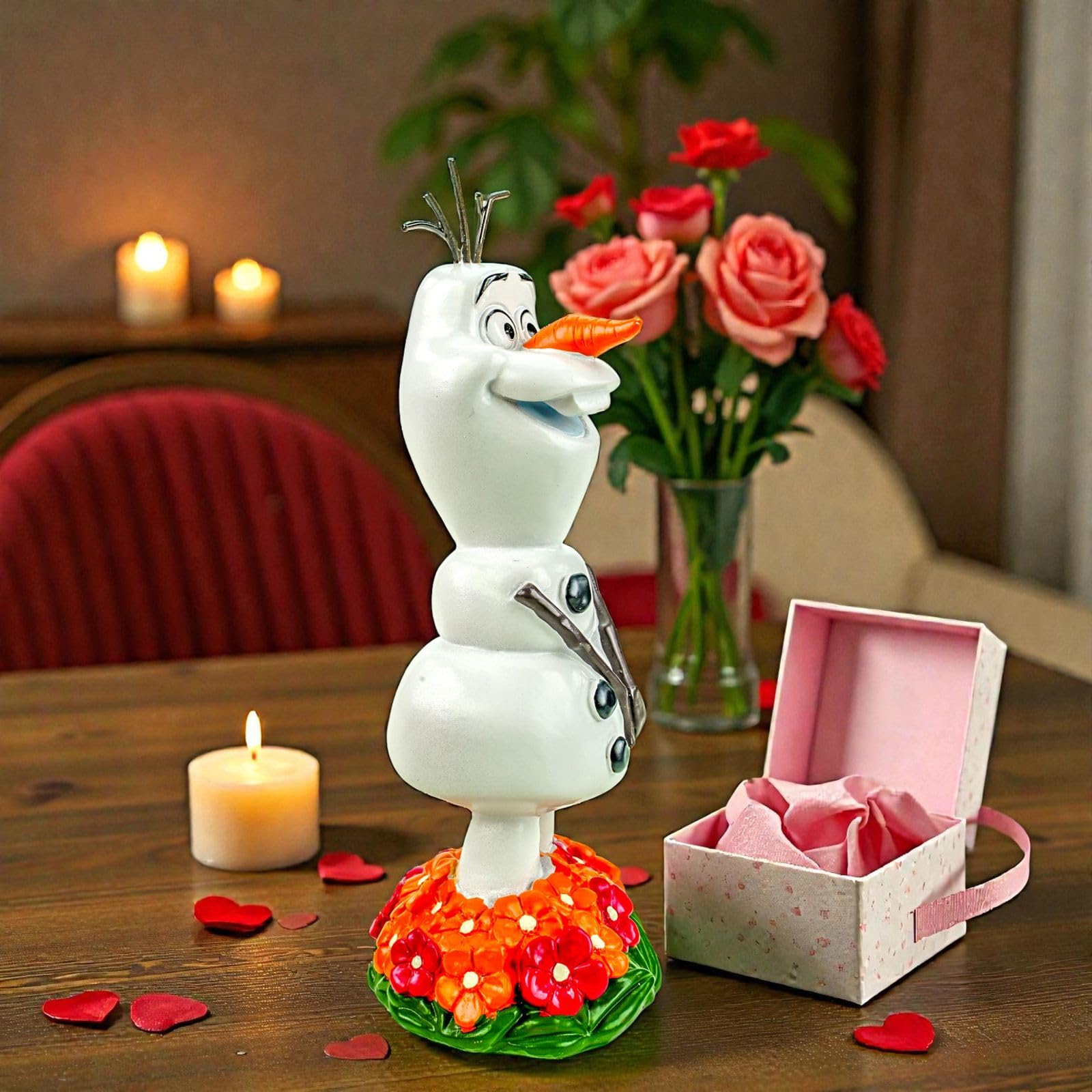 Figurine de jardin Olaf le bonhomme de neige de La Reine des Neiges - Figurine décorative sous licence officielle - 22 cm - En polyrésine résistante aux intempéries - Décoration de jardin pour jardin