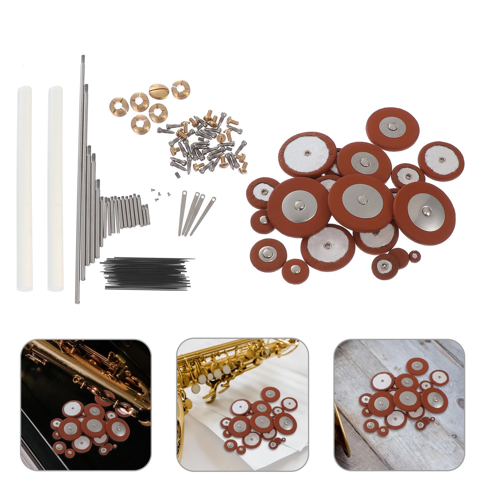 Mipcase Kit di Riparazione per Sassofono Contralto Set Molle, Viti Resistenti e Cuscinetti Duraturi – Strumenti Fai da Te per Manutenzione e Riparazione di Sax, Accessori Colore Casuale