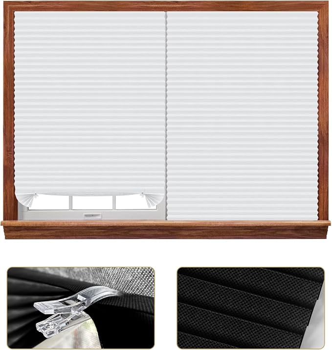 Cortina enrollable blackout adhesiva sin taladro 24x59 pulgadas miniatura 3