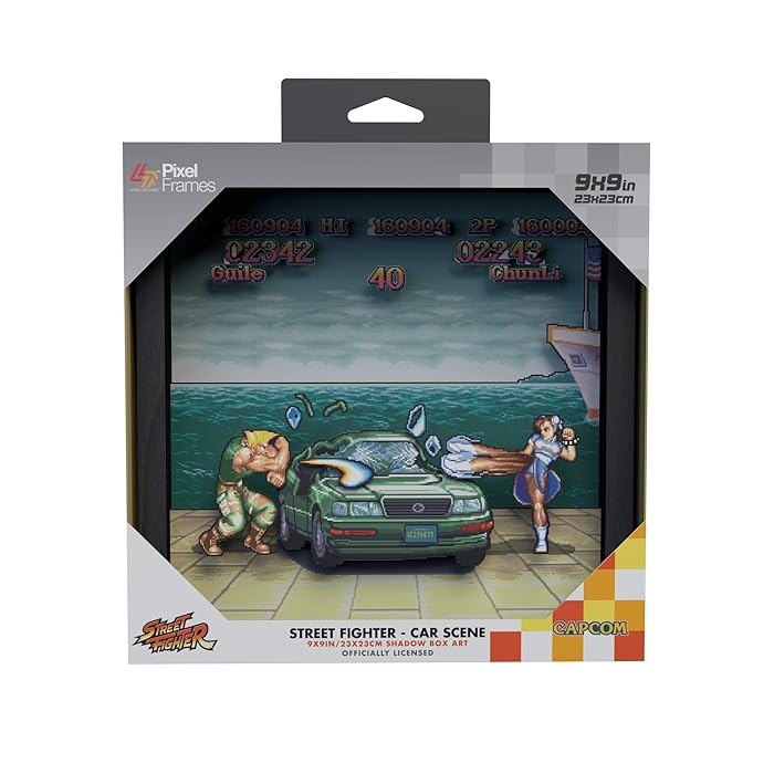 Buy Pixel Frames Street Fighter II Car Scene (23x23cm) Shadow Box Art