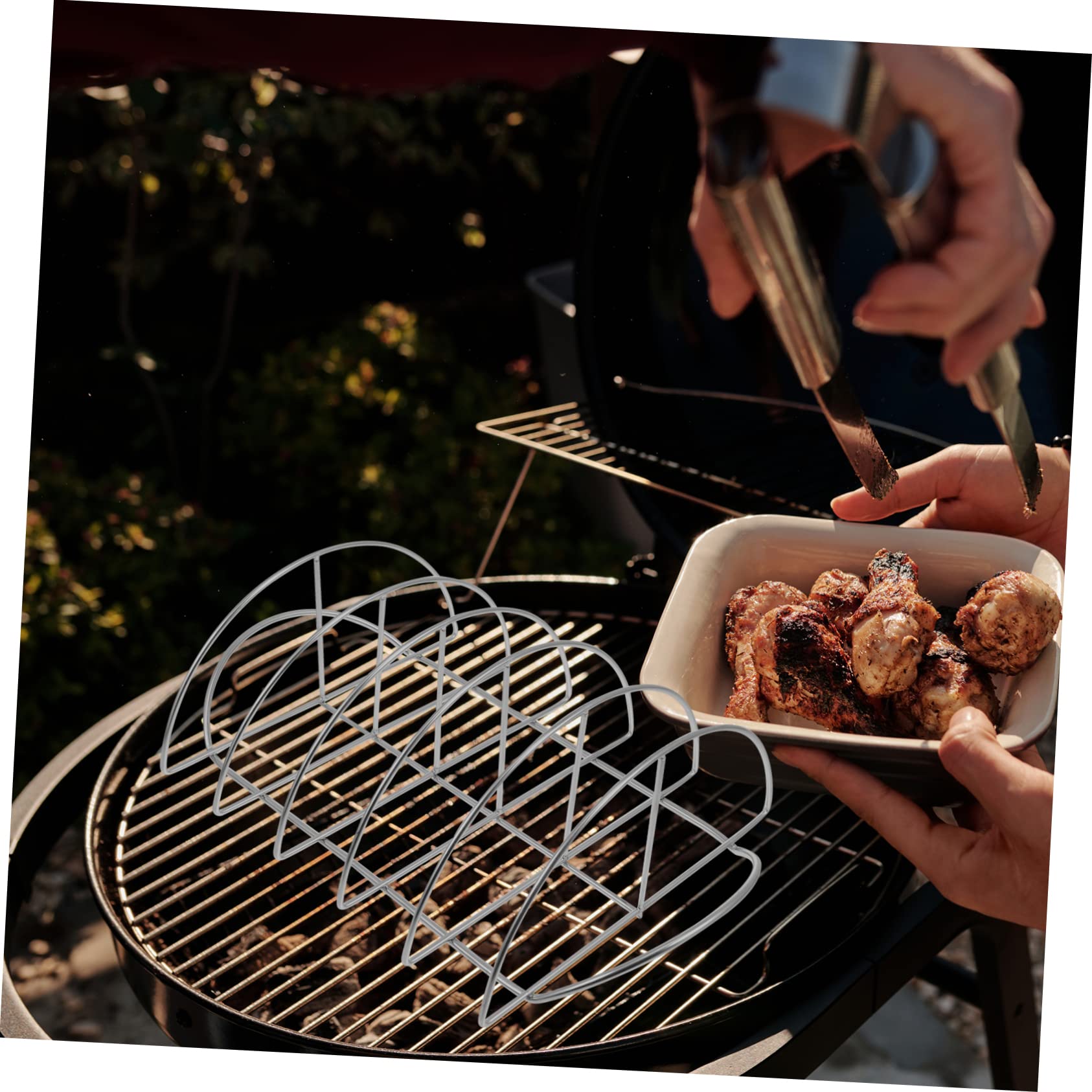 Supporto per Costine in Acciaio Inossidabile Robusto Assorbimento Rapido del Calore, Portatile per Barbecue all Aperto e Picnic in Casa