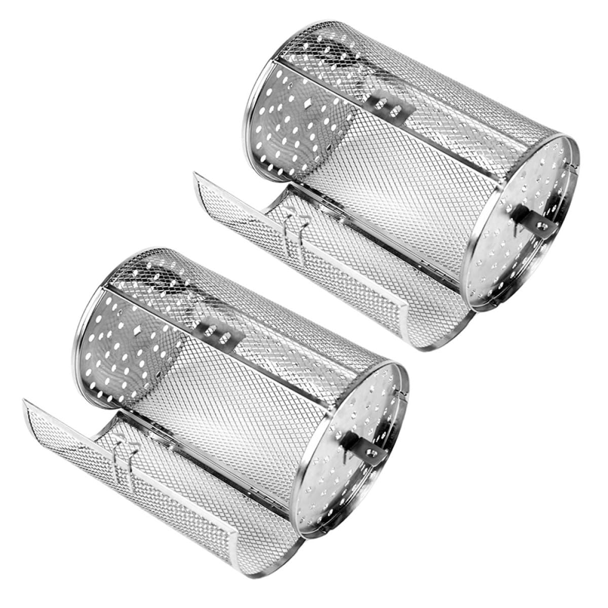 Panier de barbecue rotatif pour une cuisson homogène des aliments et noix sans brûler.