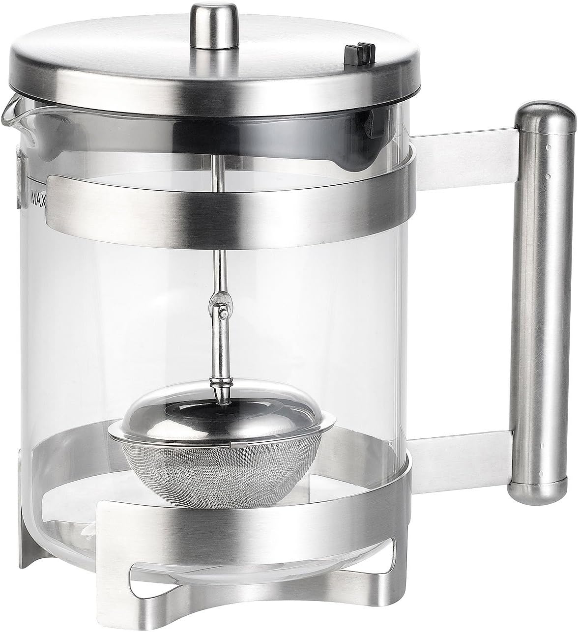 Rosenstein & Söhne Teapot sieve borosilicate glass teapot, tea strainer, stainless steel handle