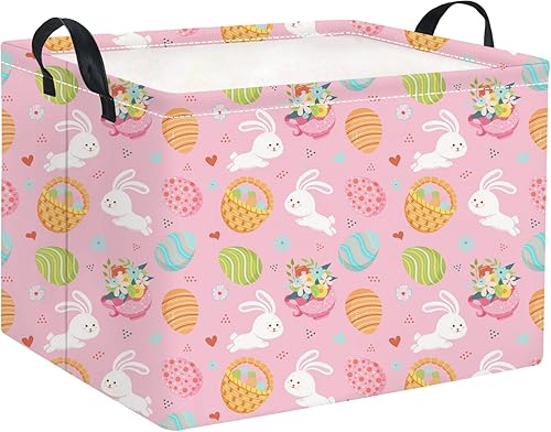 Miniatura 29 de Cesta rectangular de almacenamiento para niños con asas para el hogar, cocina, niños y niñas, lindo contenedor organizador de almacenamiento de