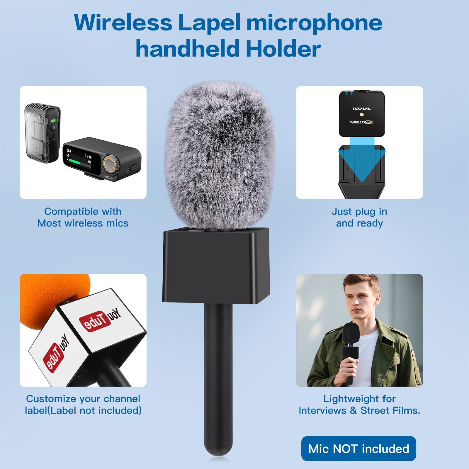 Amazon.com: ZealSound Mic Handle for DJI Mic Mini/2/3, RODE