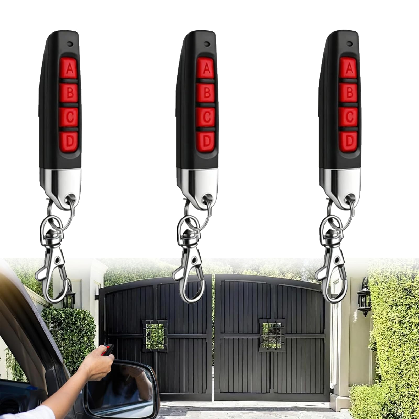3 pezzi telecomando garage universale 433 MHz clonatore, lunga distanza 30 m 4 canali 4 pulsanti, duplicatore telecomando per porte garage portellone auto wireless