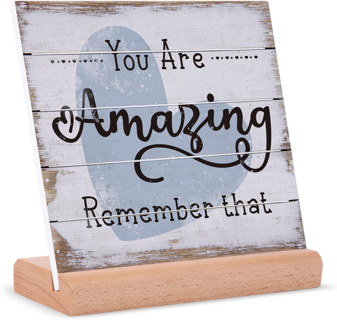 You Are Amazing Wooden Desk Sign - Motivational Gift For Women, Students, Friends & Coworkers