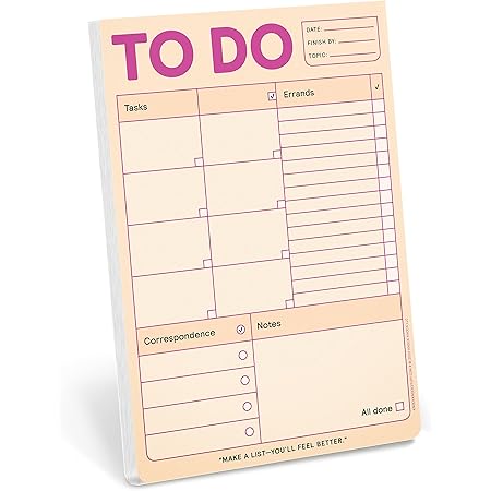 Knock Knock to Do Pad, Tasks List Pad, 6 x 9-inches (Pastel Edition)