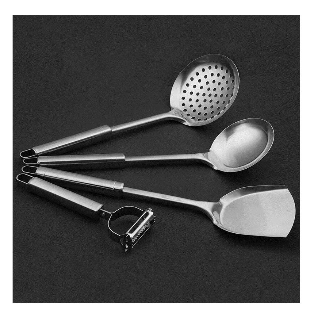 YIFEI2013-SHOP Spatula Utensil Set - Kitchen Gadgets Stainless Steel Spatula 5-piece Set，Sleek Kitchen Tools Set with Hooks Rack Kitchen Spatulas