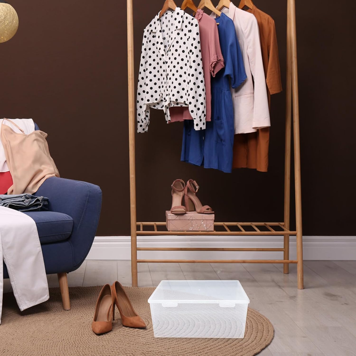 Alipis Thick Plastic Shoe Storage Box with Lid, Dustproof and Moisture-resistant Stackable Sneaker Organizer for Large Capacity Shoe Cabinet Storage