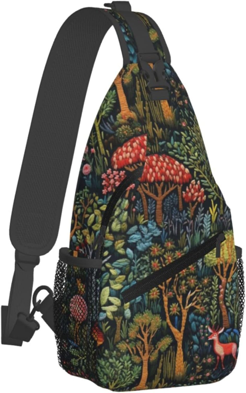 Botanical Mushroom Sling Backpack Crossbody Bag Casual Chest Bags Travel Hiking Daypack Shoulder Bag for Women Men - Image 2