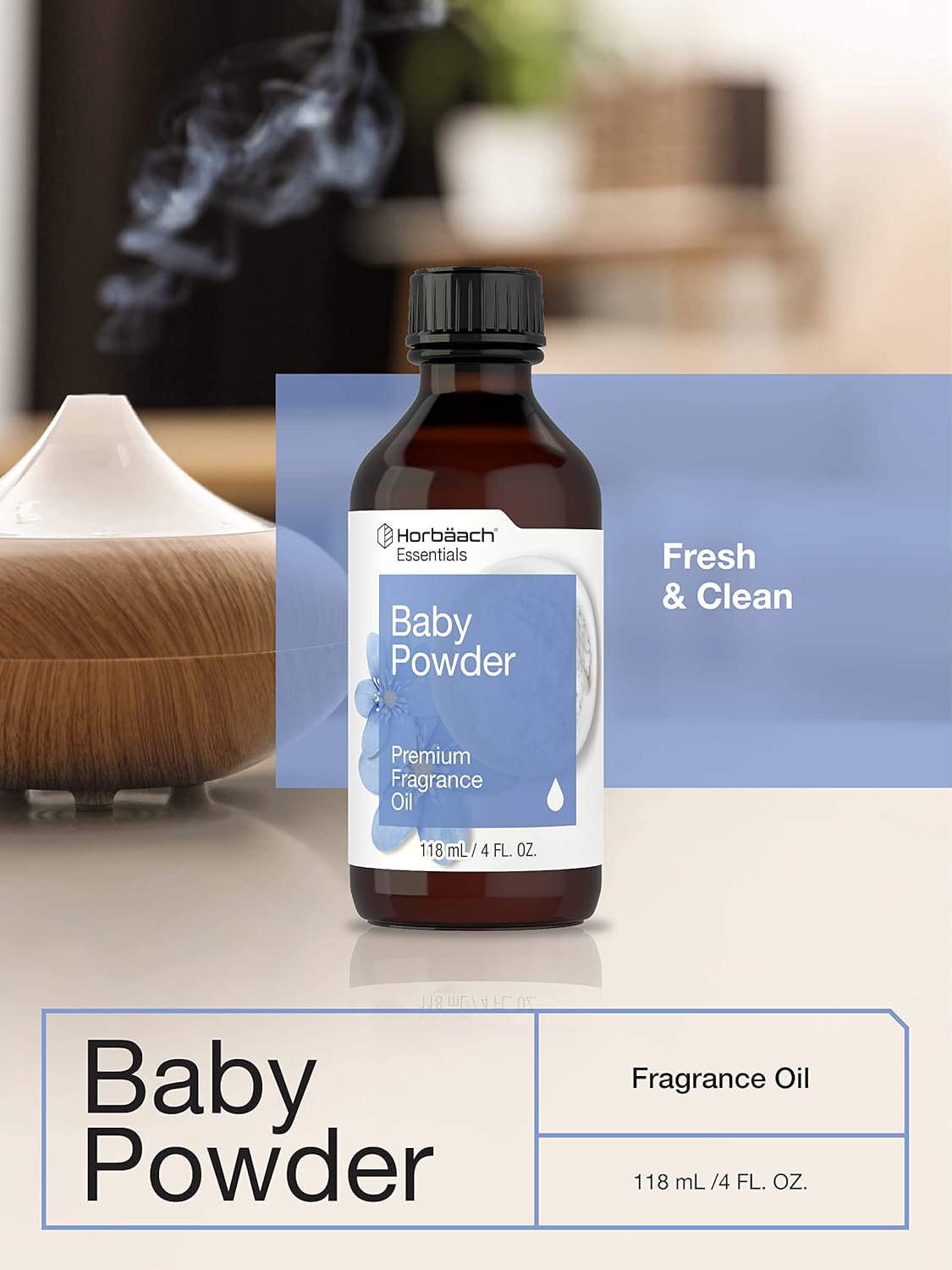 Horbäach Baby Powder Fragrance Oil | 4 fl oz (118ml) | Premium Grade | for Diffusers, Candle and Soap Making, Aroma Spray, DIY Projects & More - Image 6