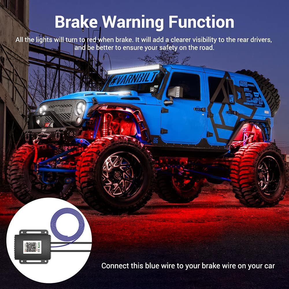 10 Pods LED Rock Light Dreamcolor Mustwin Multicolor Car Underglow Light Kits with APP & RF Remote Control Waterproof Music Mode Underglow Neon Light for Truck Golf Ford ATV UTV Off-Road