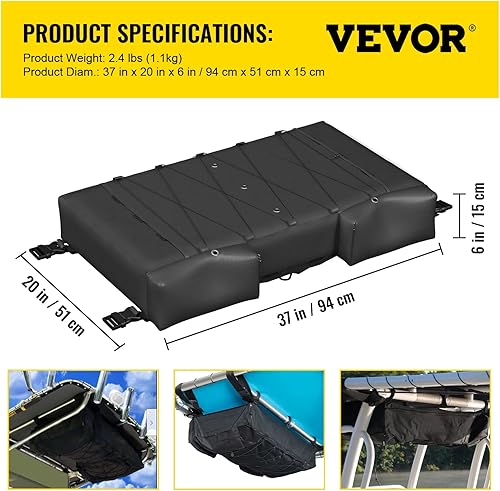 Miniatura 7 de VEVOR Bolsa de almacenamiento T-Top, capacidad para 4-6 chalecos salvavidas tipo II, bolsa de almacenamiento de chalecos salvavidas de tela Oxford