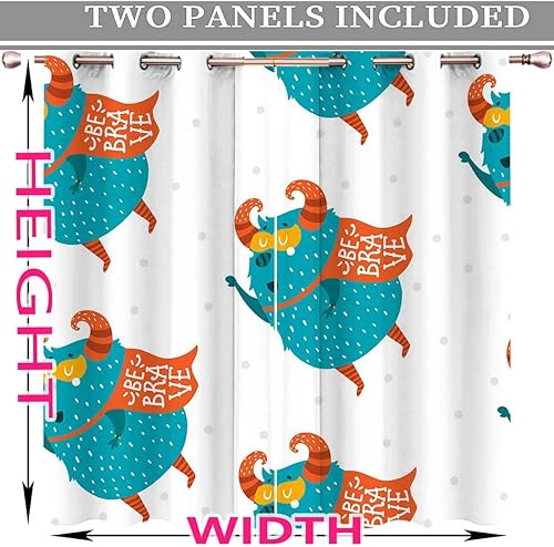 Miniatura 10 de Cortinas de filtro de luz para dibujar para niños, 2 paneles, cortinas de pasillo de 55 x 55 pulgadas de alto