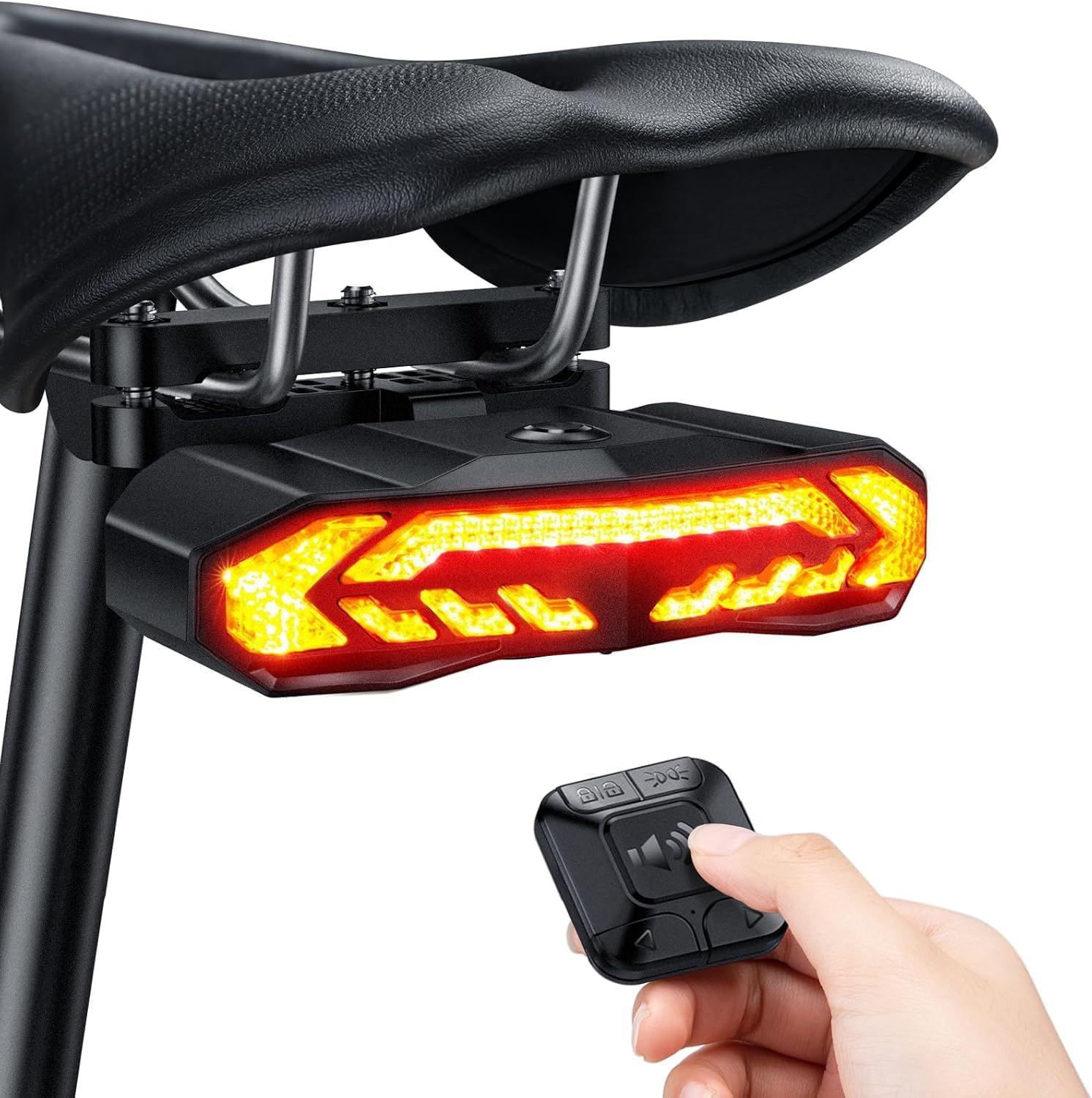 ONVIAN Bike Tail Light with Turn Signals, USB Rechargeable Bike Brake Light with Wireless Remote, IP65 Waterproof Cycling Safety Light for Adults Kids Road Mountain (SF31)