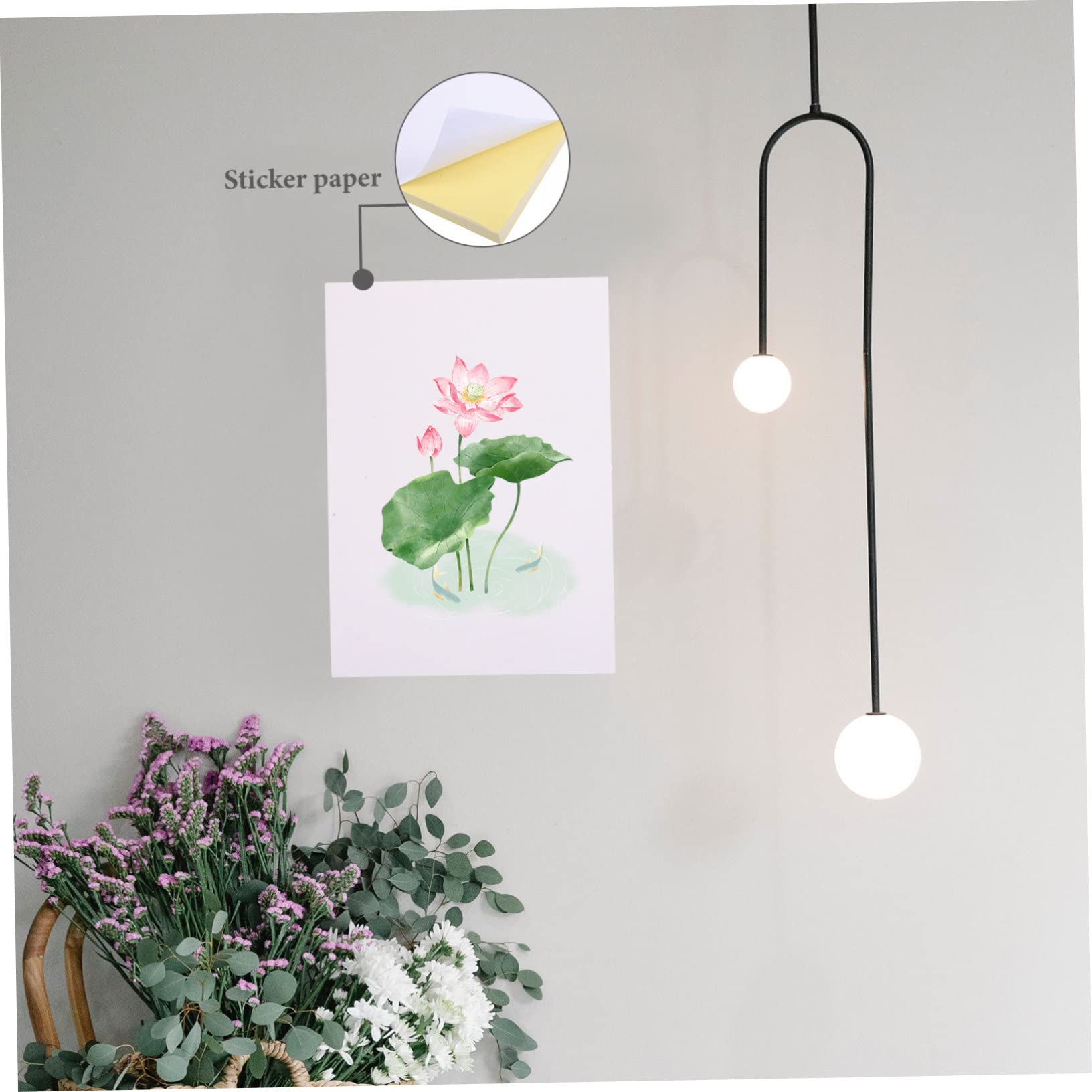 Papier Autocollant Blanc A4 100 Feuilles, Étiquettes Imprimables