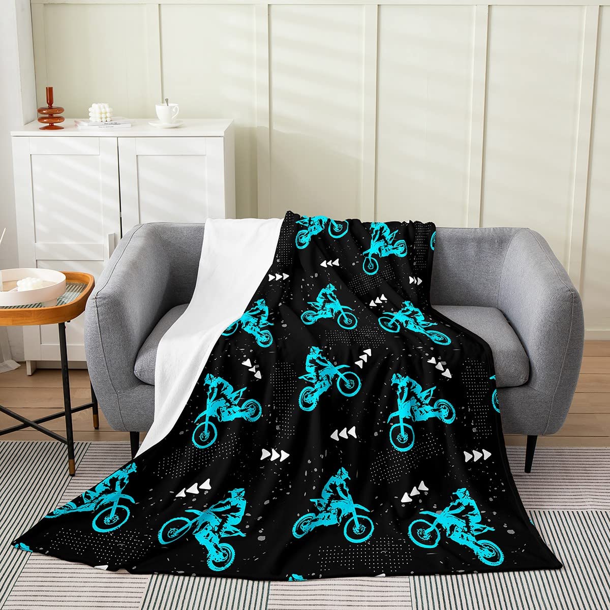 richhome Coperta in pile per bambini con motocross, 76,2 x 101,6 cm